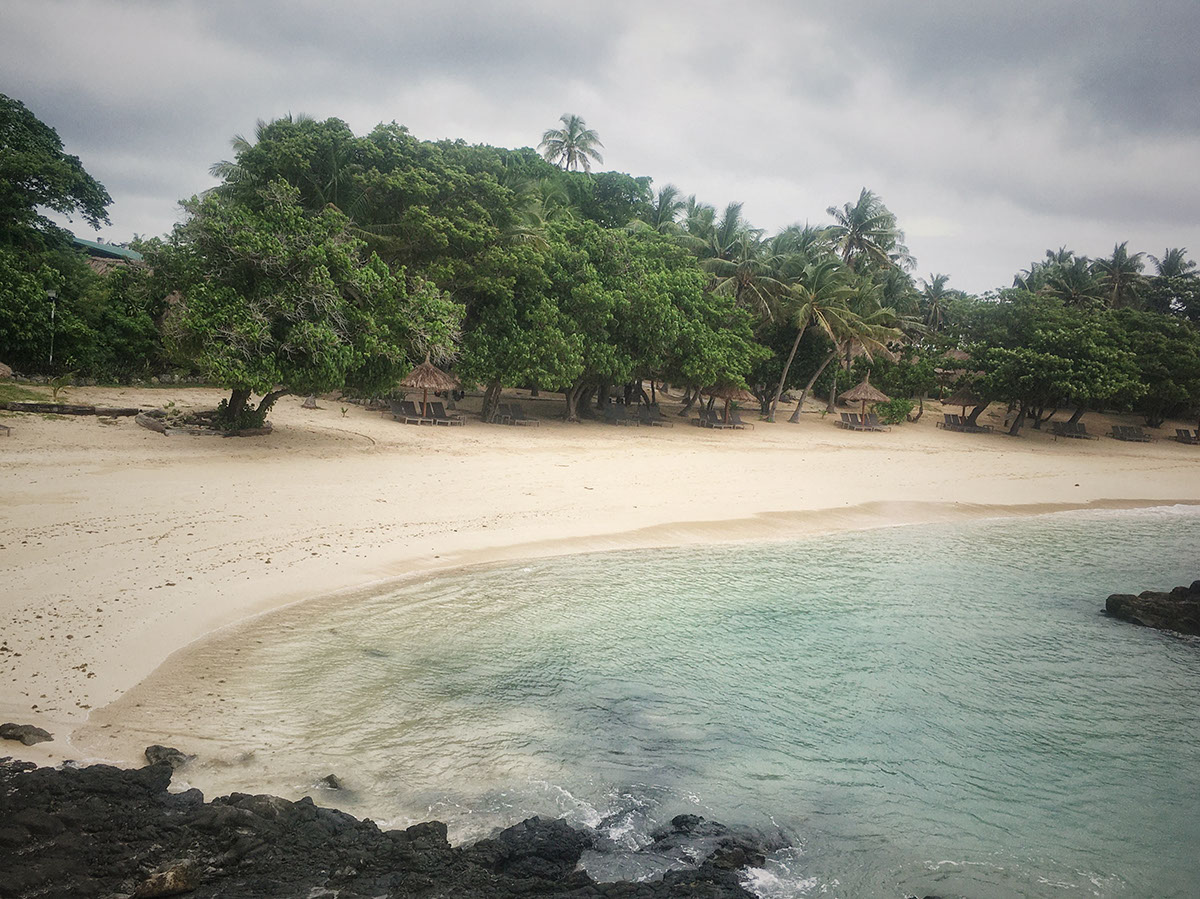 The pristine shoreline of Castaway Island in Fiji