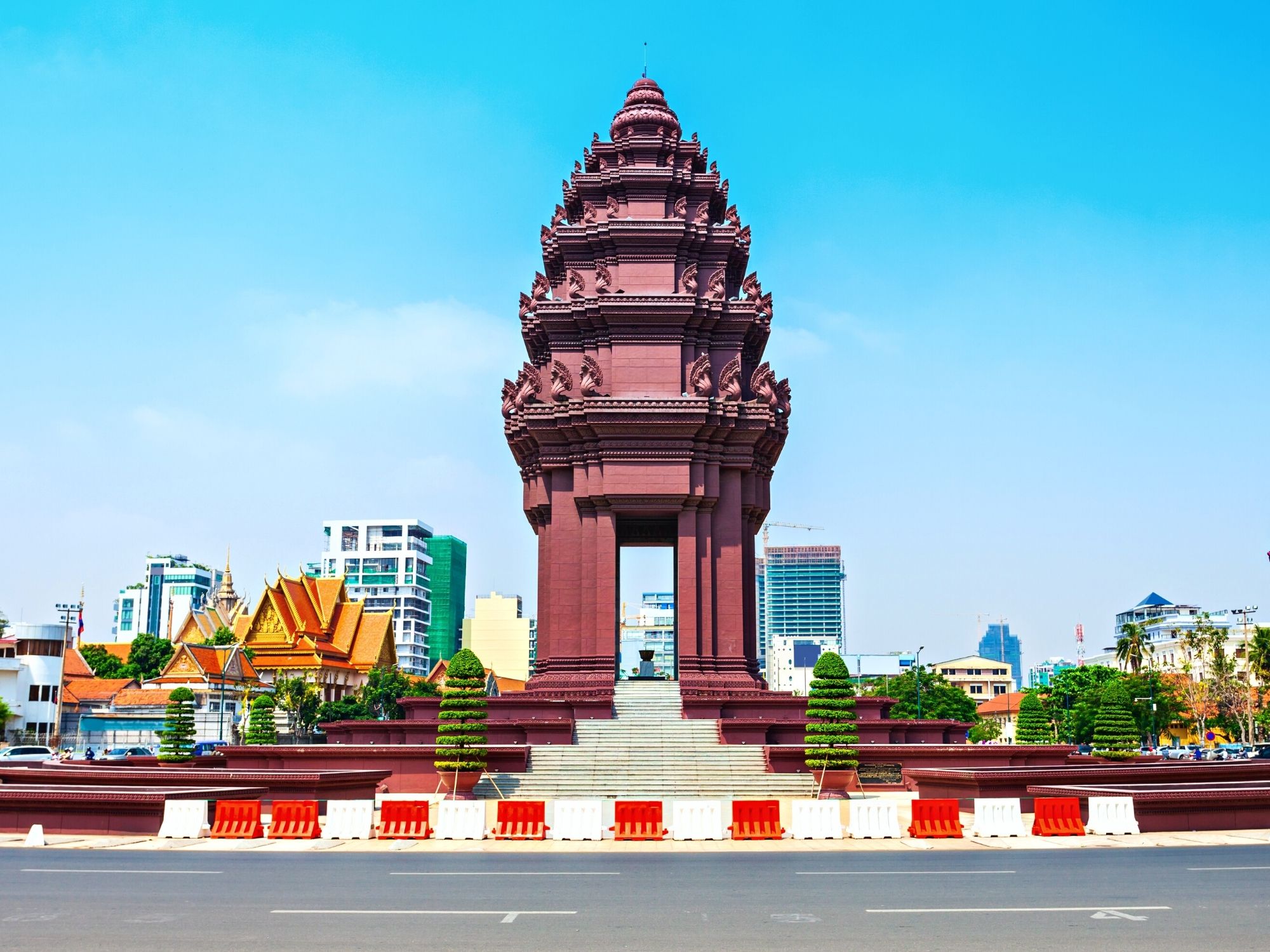 Independence Monument when seen during the day in Phnom Penh, Cambodia