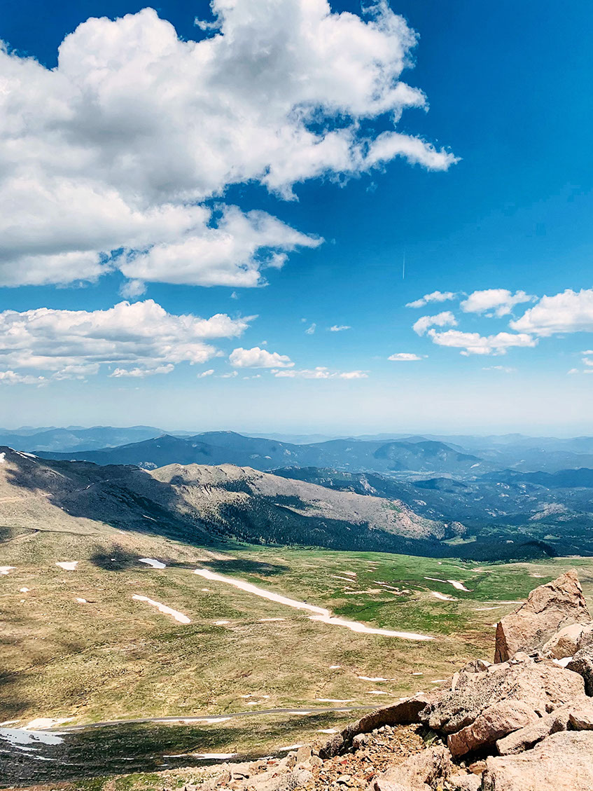 The view from the summit of Mount Evans in Colorado
