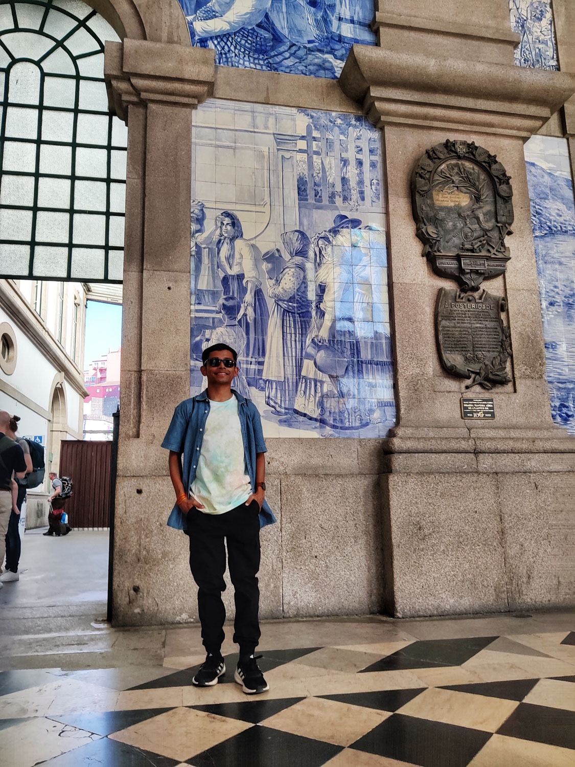 The central hall of Sao Bento Railway Station, adorned with azulejo tiles