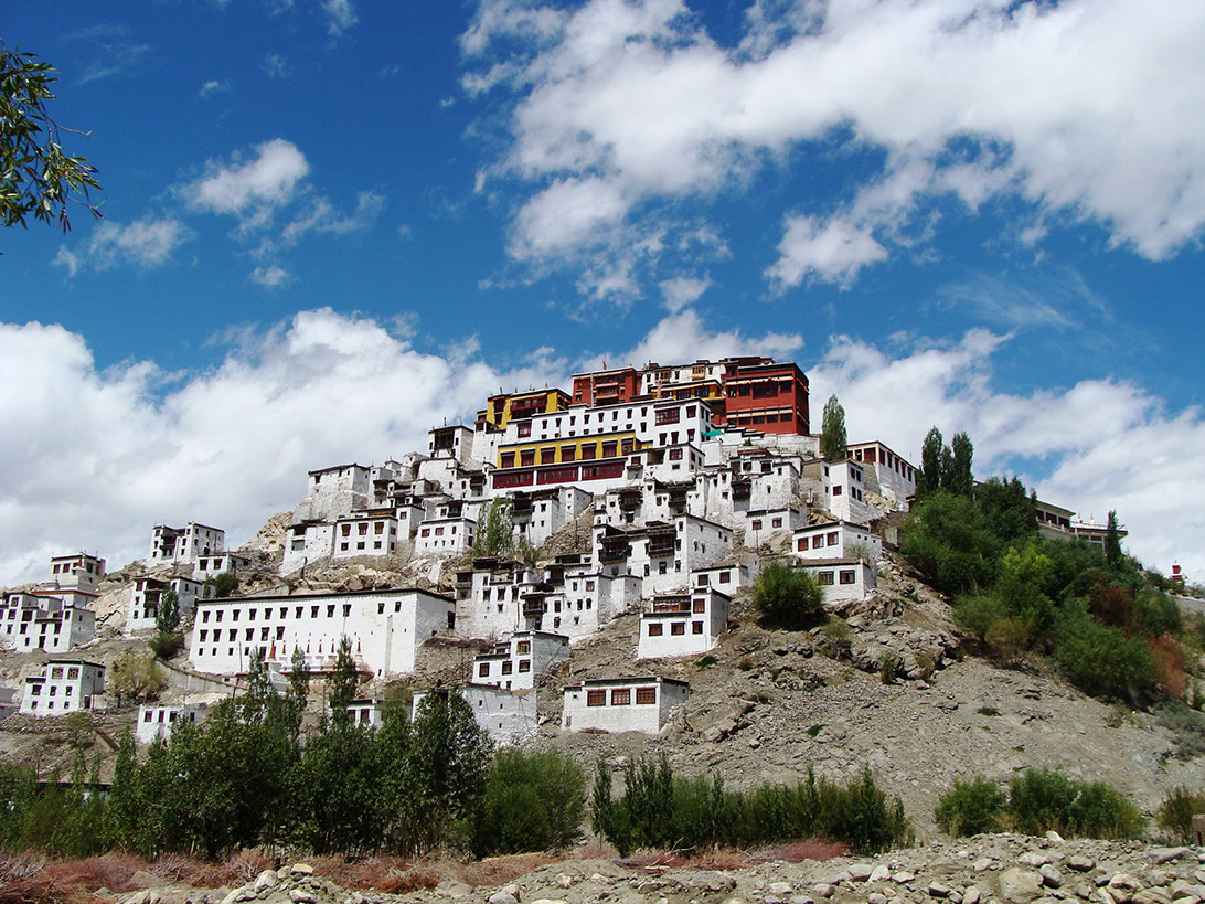 Thiksey Monastery is the largest Tibetan monastery in Leh